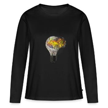Ampoule ampoule ampoule lampe monde de la terre - T-shirt manches longues Premium bio Femme - noir - Devant - Julia (174cm)