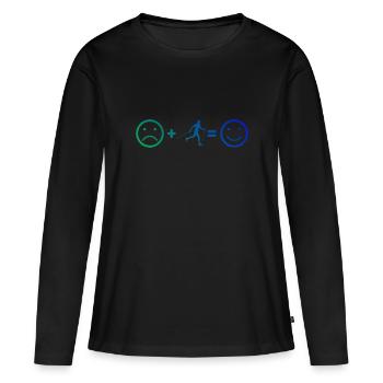 Damen Nordic Walker Walken Herren Nordic Walking - Frauen Premium Bio Langarmshirt - Schwarz - Vorne - Julia (174cm)