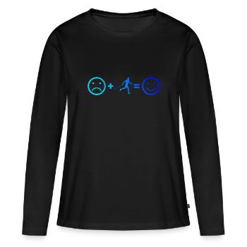 Nordic Walking Walken Damen Walker Walking - Frauen Premium Bio Langarmshirt - Schwarz - Vorne - Julia (174cm)