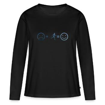 Walken Nordic Walker Herren Nordic Walking - Frauen Premium Bio Langarmshirt - Schwarz - Vorne - Julia (174cm)