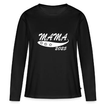 Ich werde 2025 Mutter Werdende Mutter loading 2025 - Frauen Premium Bio Langarmshirt - Schwarz - Vorne - Julia (174cm)