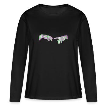 Michelangelo's Creation of Adam Lineart - Women's Premium Organic Long Sleeve Shirt - black - Front - Julia (174cm)