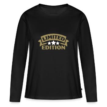Limited Edition - T-shirt manches longues Premium bio Femme - noir - Devant - Julia (174cm)
