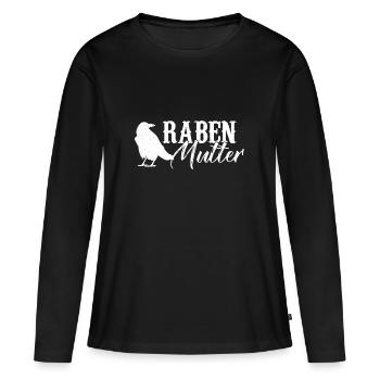 Rabenmutter - Vogel Mama Mutter Eltern Schwanger - Frauen Premium Bio Langarmshirt - Schwarz - Vorne - Julia (174cm)