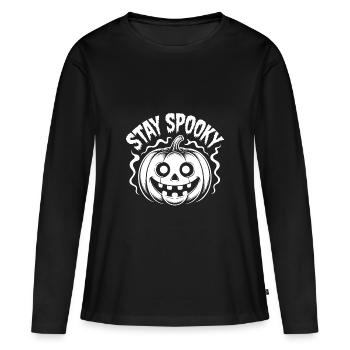 Stay Spooky Funny Halloween Design - Women's Premium Organic Long Sleeve Shirt - black - Front - Julia (174cm)
