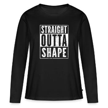 Forme droite Outta Drôle disant fitness - T-shirt manches longues Premium bio Femme - noir - Devant - Julia (174cm)