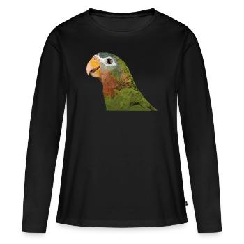 Amazonas mit gelber Rechnung - Frauen Premium Bio Langarmshirt - Schwarz - Vorne - Julia (174cm)