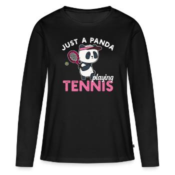 Panda Tennis Saying Sports Tennis Player Gift - Women's Premium Organic Long Sleeve Shirt - black - Front - Julia (174cm)