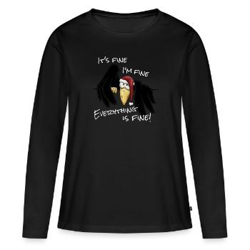 Je suis Fine Alles Gut Noël Corbeau de Noël - T-shirt manches longues Premium bio Femme - noir - Devant - Julia (174cm)