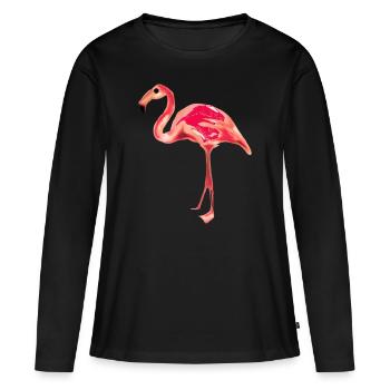 Flamingo gift idea pink pink pink - Women's Premium Organic Long Sleeve Shirt - black - Front - Julia (174cm)