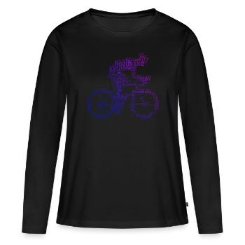 Vélo de route Vélo de route Vélo de route Vélo de route - T-shirt manches longues Premium bio Femme - noir - Devant - Julia (174cm)