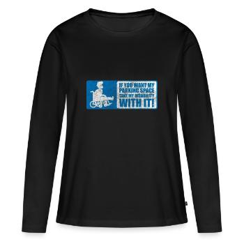 Disability Handicap - T-shirt manches longues Premium bio Femme - noir - Devant - Julia (174cm)