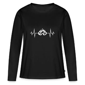 ski brille frequenz - Frauen Premium Bio Langarmshirt - Schwarz - Vorne - Julia (174cm)
