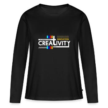 Créativité et innovation internationales 2 - T-shirt manches longues Premium bio Femme - noir - Devant - Julia (174cm)