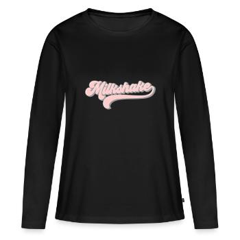 Milkshake | Les couleurs peuvent être modifiées - T-shirt manches longues Premium bio Femme - noir - Devant - Julia (174cm)