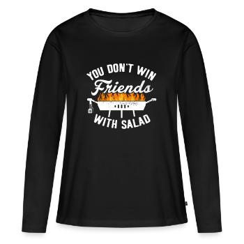 Barbecue Barbecue Griller Barbecue Salade de saison - T-shirt manches longues Premium bio Femme - noir - Devant - Julia (174cm)