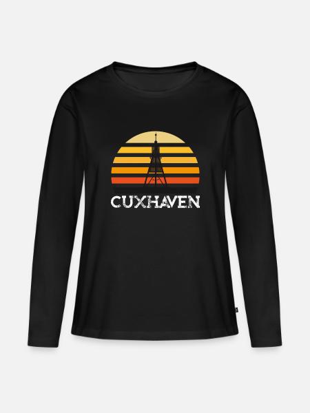 Cuxhaven Nordseestadt Cuxhaven Niedersachsen - Frauen Premium Bio Langarmshirt - Schwarz
