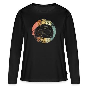 Igel - Frauen Premium Bio Langarmshirt - Schwarz - Vorne - Julia (174cm)