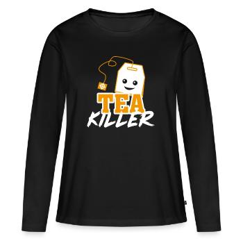 Tea drinker tea - Women's Premium Organic Long Sleeve Shirt - black - Front - Julia (174cm)