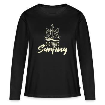 Surfers surf surf - T-shirt manches longues Premium bio Femme - noir - Devant - Julia (174cm)