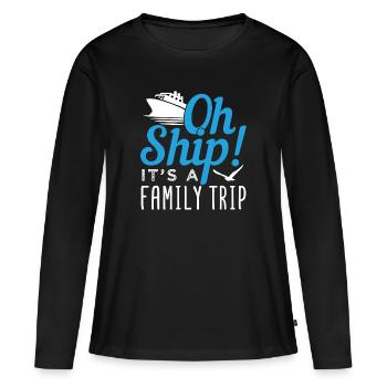 Bateau Bateau c'est un cadeau de croiseur de voyage en famille - T-shirt manches longues Premium bio Femme - noir - Devant - Julia (174cm)
