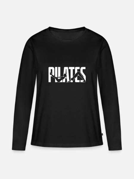 Pilates Exercise Workout Funny Pilates Gift - Premium økologisk langærmet T-shirt til kvinder - sort
