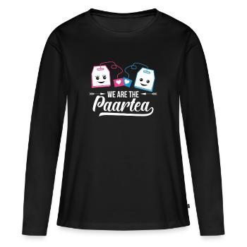 Look partenaire, couple - T-shirt manches longues Premium bio Femme - noir - Devant - Julia (174cm)