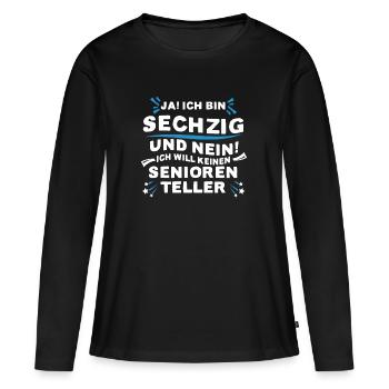 60. Geburtstag - Frauen Premium Bio Langarmshirt - Schwarz - Vorne - Julia (174cm)