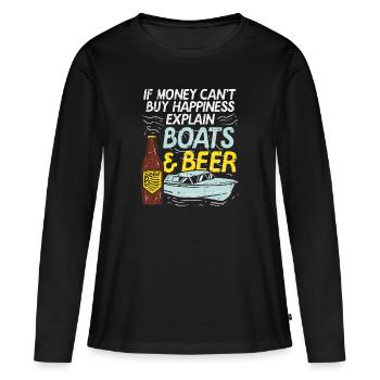 Bateau de bière capitaine capitaine cadeau du propriétaire - T-shirt manches longues Premium bio Femme - noir - Devant - Julia (174cm)