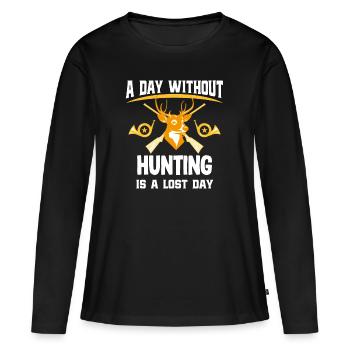 chasseur - T-shirt manches longues Premium bio Femme - noir - Devant - Julia (174cm)