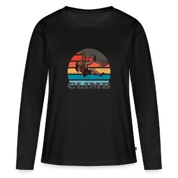 montée - T-shirt manches longues Premium bio Femme - noir - Devant - Julia (174cm)