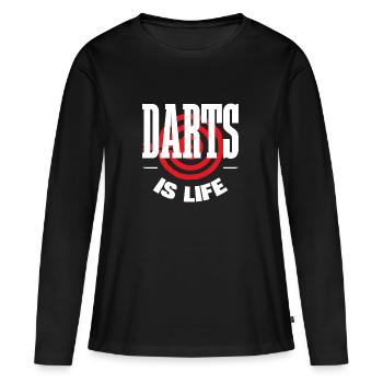 Dart - Frauen Premium Bio Langarmshirt - Schwarz - Vorne - Julia (174cm)
