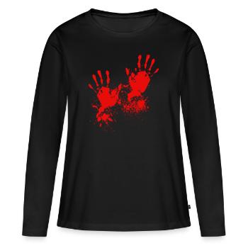 Bloody hands Bloody hands blood - Women's Premium Organic Long Sleeve Shirt - black - Front - Julia (174cm)