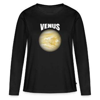 Planet Venus - Frauen Premium Bio Langarmshirt - Schwarz - Vorne - Julia (174cm)