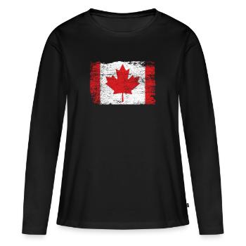 Canada - T-shirt manches longues Premium bio Femme - noir - Devant - Julia (174cm)