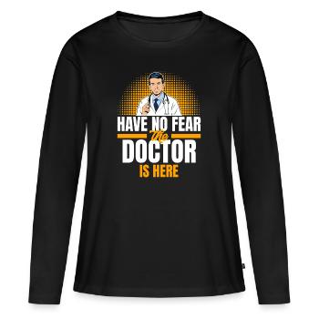 Docteur docteur - T-shirt manches longues Premium bio Femme - noir - Devant - Julia (174cm)