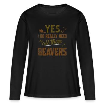 castor - T-shirt manches longues Premium bio Femme - noir - Devant - Julia (174cm)