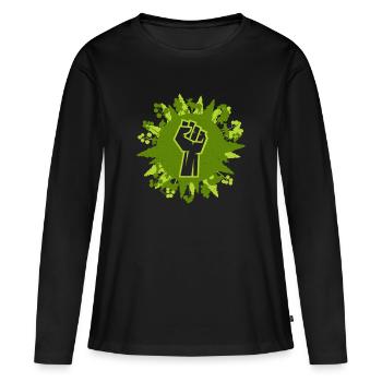 Protestation écologique - T-shirt manches longues Premium bio Femme - noir - Devant - Julia (174cm)
