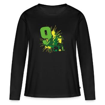 Football 10th birthday 10 years - Women's Premium Organic Long Sleeve Shirt - black - Front - Julia (174cm)