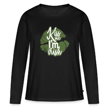 Irlandais de la Saint-Patrick - T-shirt manches longues Premium bio Femme - noir - Devant - Julia (174cm)