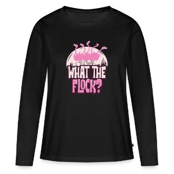 Flamingo - T-shirt manches longues Premium bio Femme - noir - Devant - Julia (174cm)