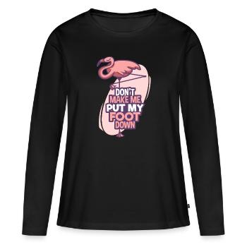 Flamingo - T-shirt manches longues Premium bio Femme - noir - Devant - Julia (174cm)