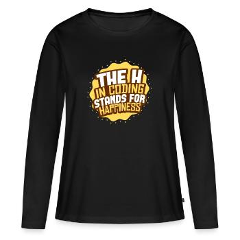 Coding Programmieren - Frauen Premium Bio Langarmshirt - Schwarz - Vorne - Julia (174cm)