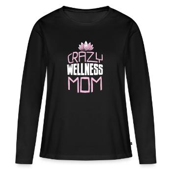 Massage masseur maman - T-shirt manches longues Premium bio Femme - noir - Devant - Julia (174cm)