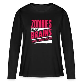 Zombie - T-shirt manches longues Premium bio Femme - noir - Devant - Julia (174cm)