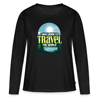 Reisen - Frauen Premium Bio Langarmshirt - Schwarz - Vorne - Julia (174cm)