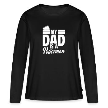 Officier de police police - T-shirt manches longues Premium bio Femme - noir - Devant - Julia (174cm)
