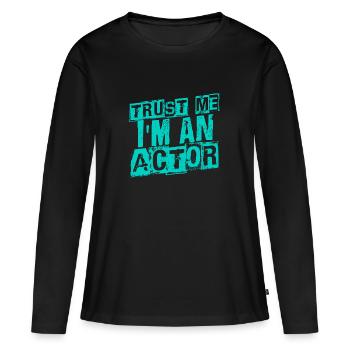 Acteur - T-shirt manches longues Premium bio Femme - noir - Devant - Julia (174cm)