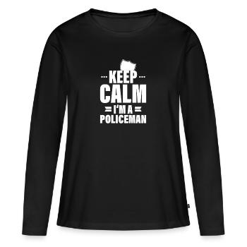 Officier de police police - T-shirt manches longues Premium bio Femme - noir - Devant - Julia (174cm)