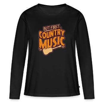 Country music guitar - Women's Premium Organic Long Sleeve Shirt - black - Front - Julia (174cm)